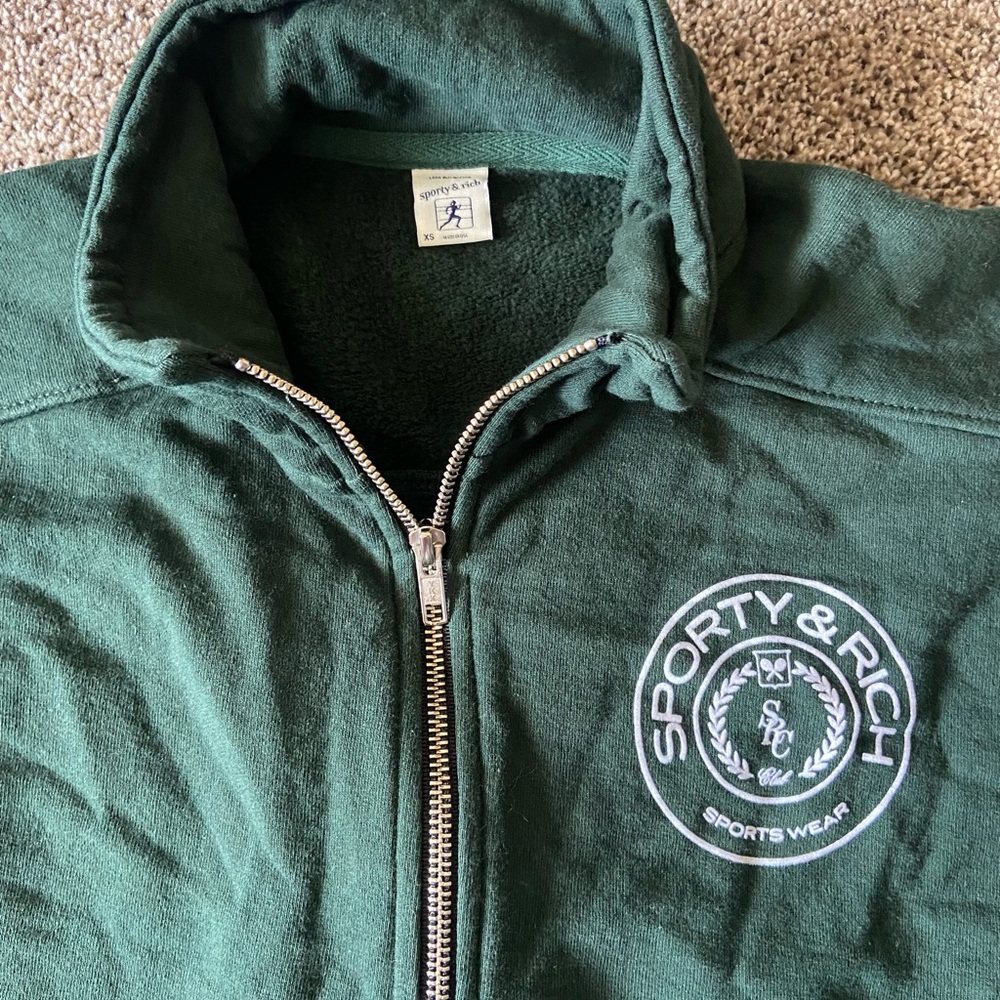 Sporty & Rich Forest Green Fleece Jacket
